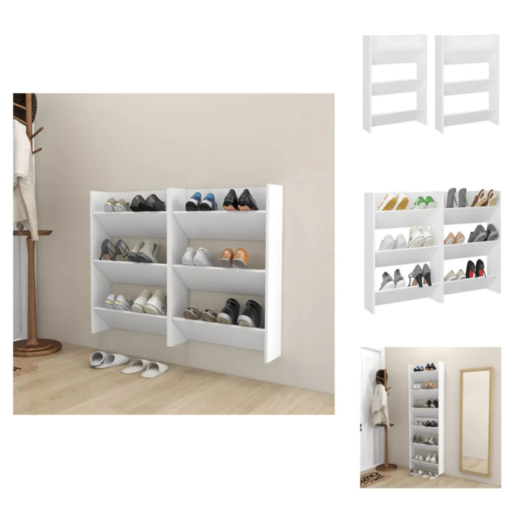 Gagnez de la place : Armoires à chaussures murales slim 18cm blanc