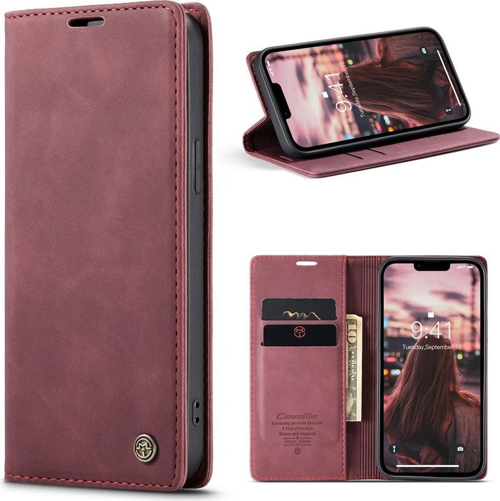 iPhone 15 Hülle - CaseMe 013 Klapphülle - Bordeaux