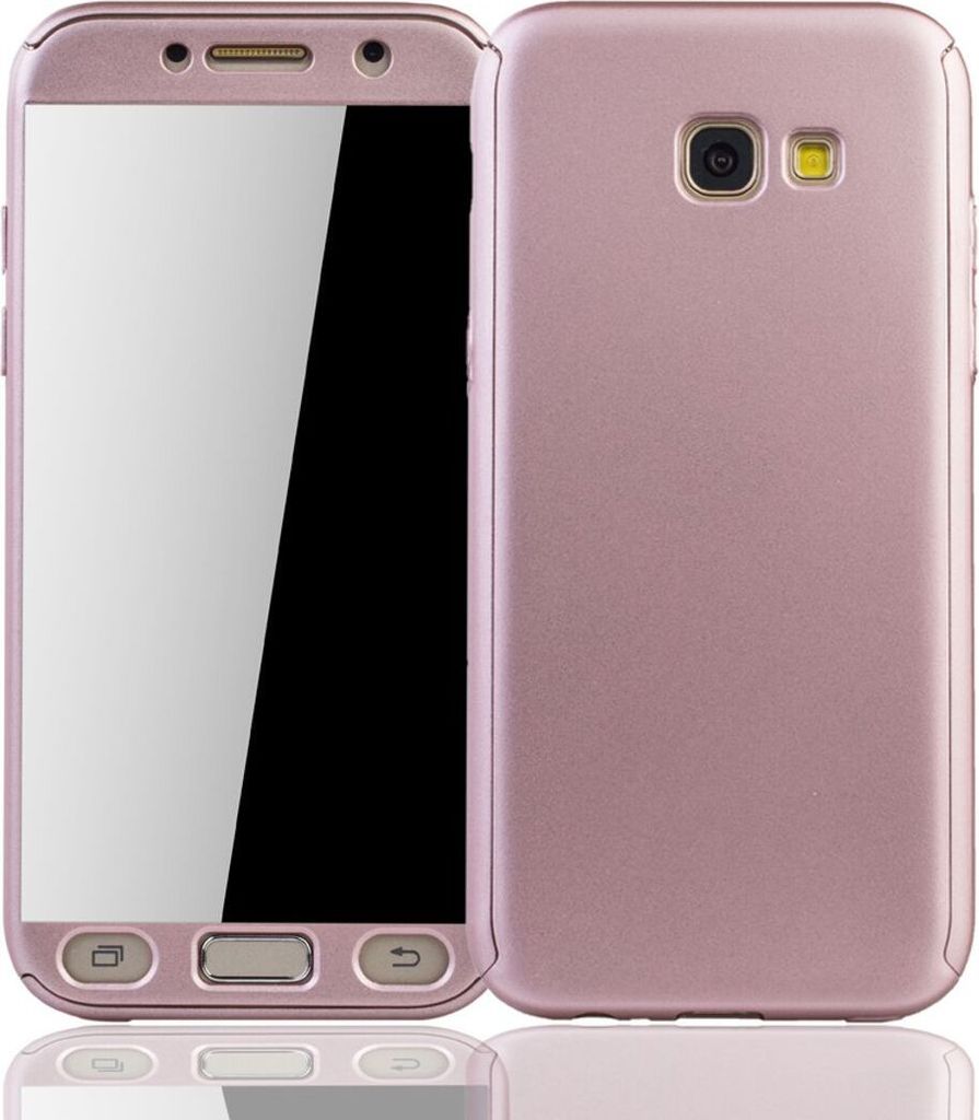 Handyhülle Schutzhülle für Samsung Galaxy A3 (2017) Full Case Cover Displayschutz 360 Rosa