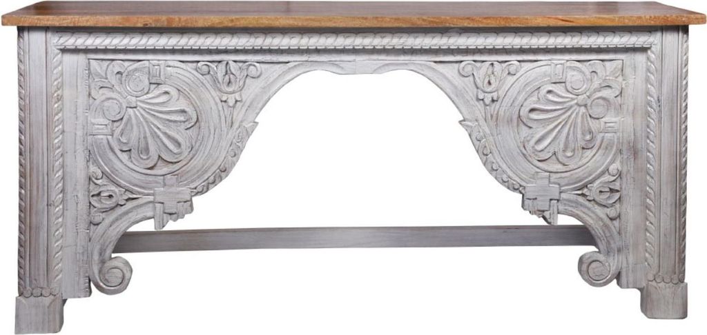 Orientalische Konsole Sideboard schmal Galib 190cm | Orient Vintage Konsolentisch orientalisch handgeschnitzt | Landhaus Anrichte aus Holz massiv |...