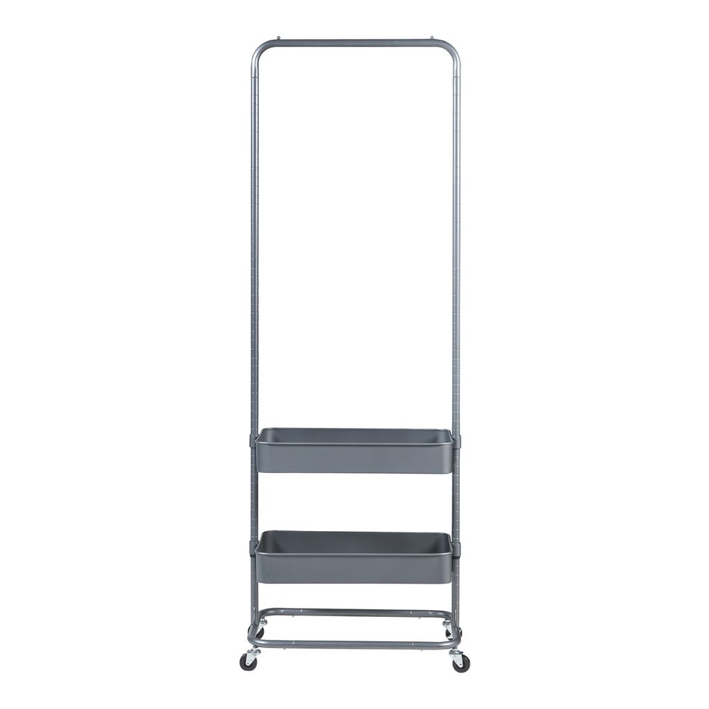 Appendiabiti Con Scarpiera In Metallo Vintage – Larghezza 136 Cm, Altezza Regolabile (126-200 Cm), Bianco