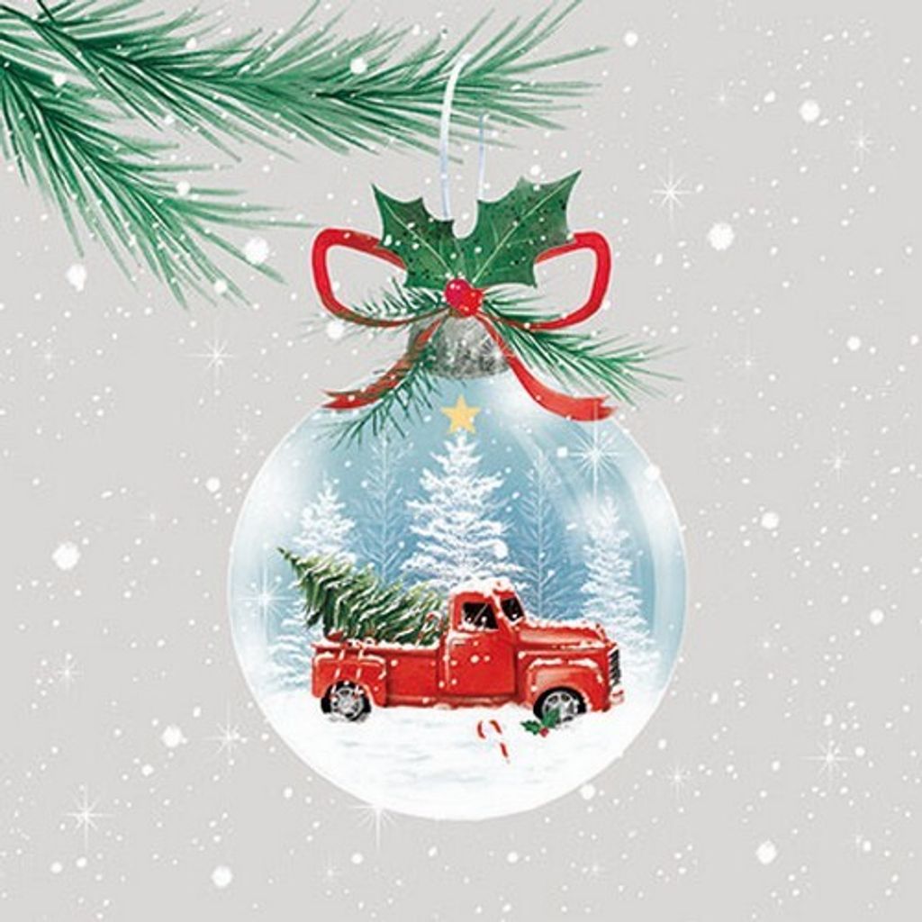 RP 20 Servietten Truck in Bauble - Truck in Weihnachtskugel Produktbild 