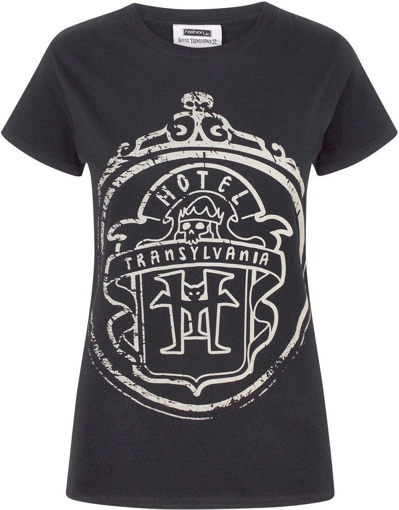 Hotel Transylvania Damen Logo Glow In The Dark T-Shirt NS4549 (S) (Schwarz)