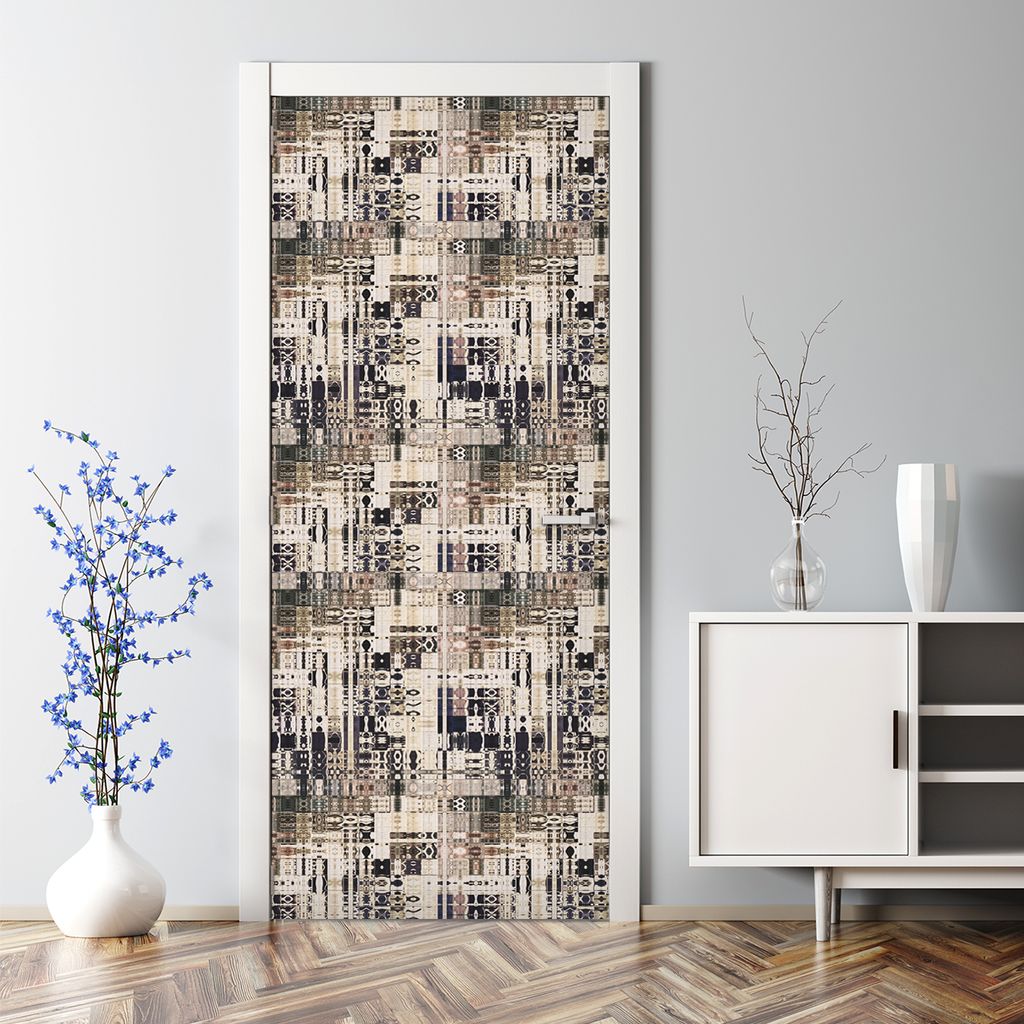 Dekorative Tür Wandaufkleber Wandtattoo selbstklebend dekoration Aztekisches Mosaik 77 x 200 cm