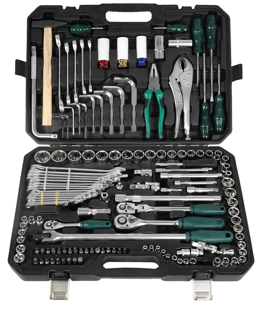 Steckschlüsselsatz - Mechaniker Werkzeugsatz 144 tlg. - Ratsche & Nüsse - Für Kfz-Reparatur - Mit Koffer