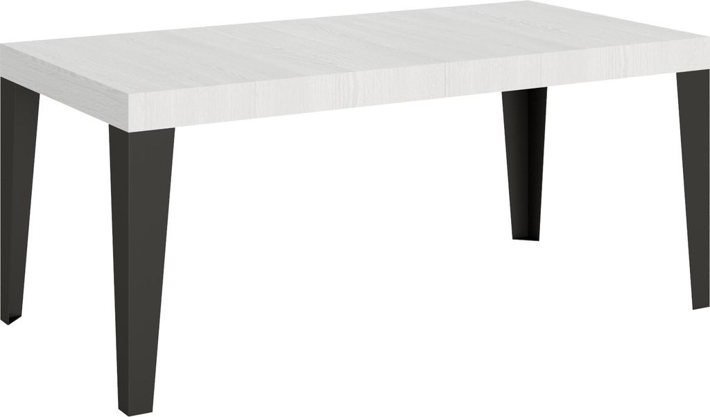 ITAMOBY - Ausziehtisch 200/304x90 cm Flame Esche weiß Tischbeine Anthrazit