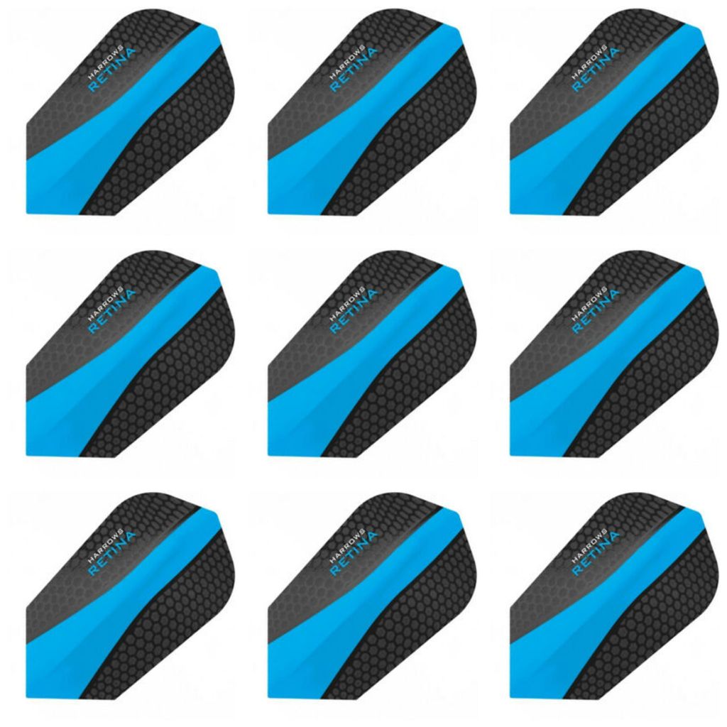 Harrows Retina Dart Flights Slim 100 Mikron Hellblau | 3 Sets = 9 Flights