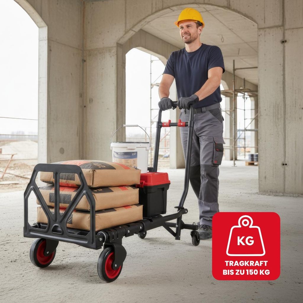 Faltbarer 2-in-1 Transportwagen – Handwagen & Produktbild-Vorschau 4