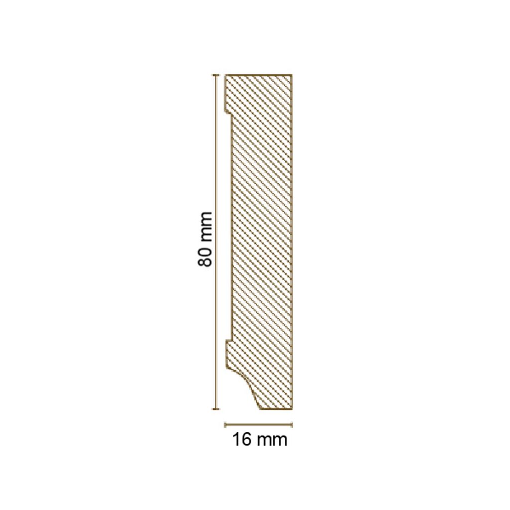 Sockelleiste schwarz MDF 16 x 80 mm Fußleiste Foliert Modern