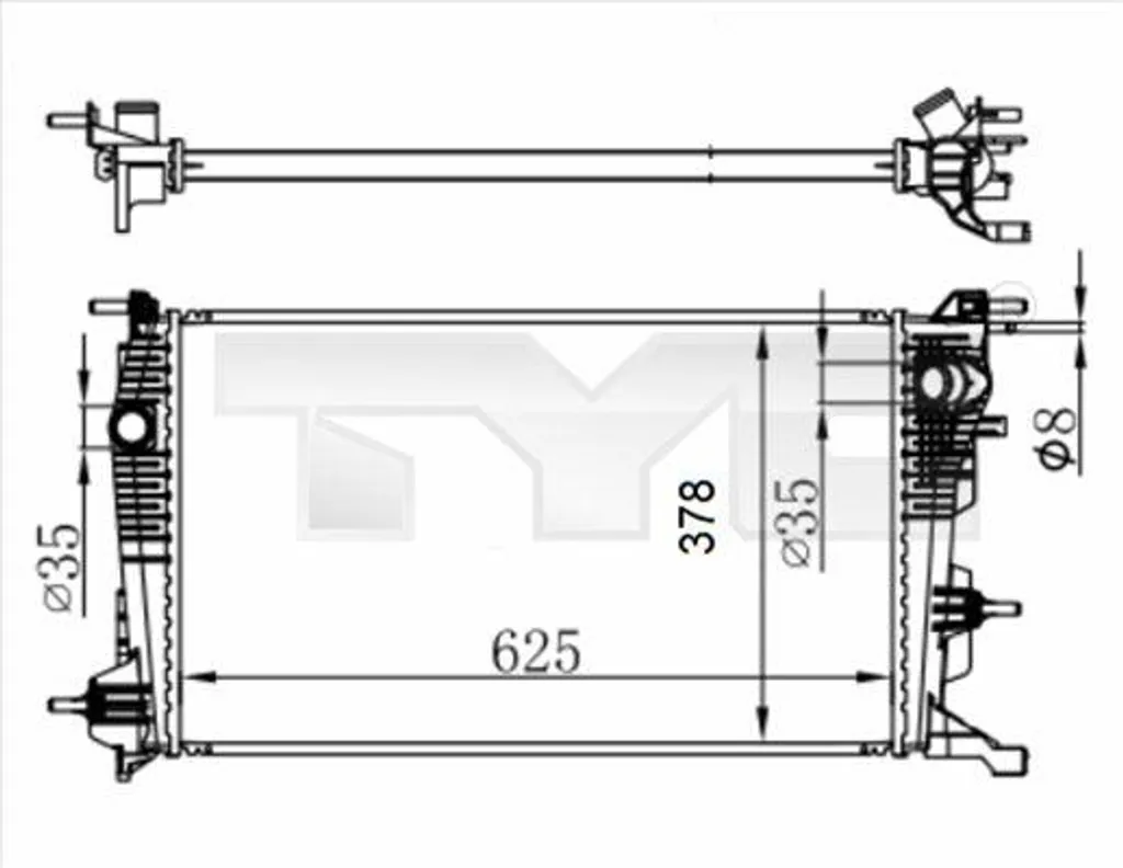 Radiateur de Refroidissement Moteur pour Scenic et Megane III 1.5 dCi