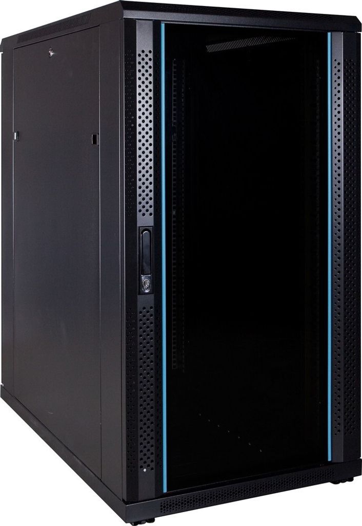 22 HE 19” Serverschrank, mit Glastür (BxTxH) 600 x 1000 x 1200mm