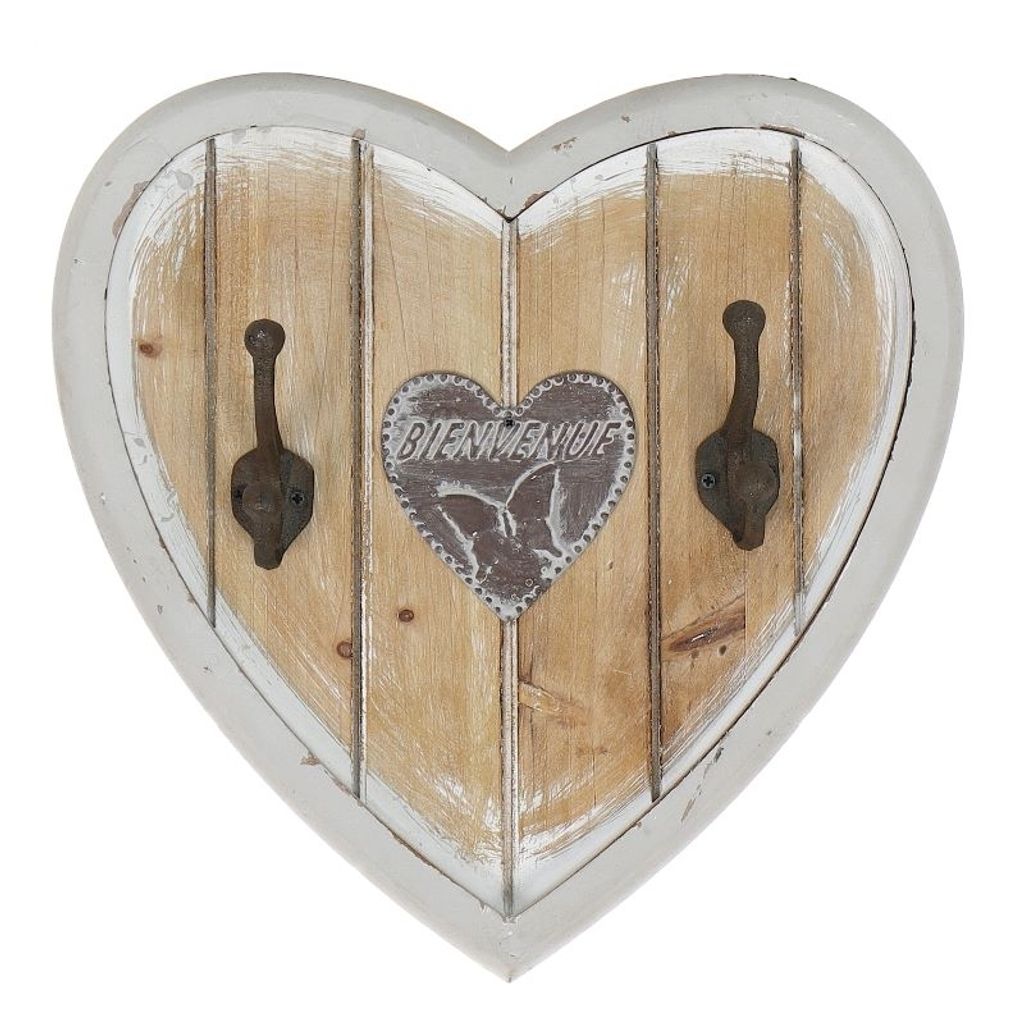 Herzförmiger Schlüsselanhänger aus Holz in brauner Farbe Produktbild 