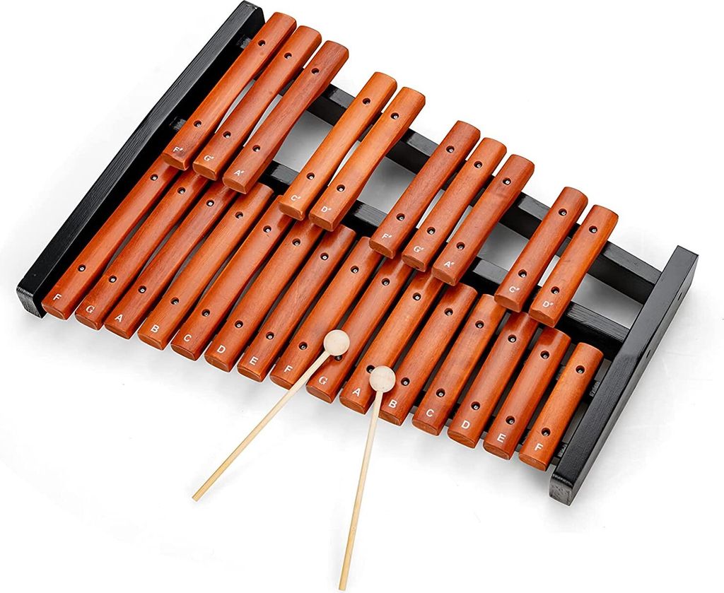 Glockenspiel 25 Noten Xylophon mit Schlägel und Tragetasche, Percussion Set für Kinder und Erwachsene