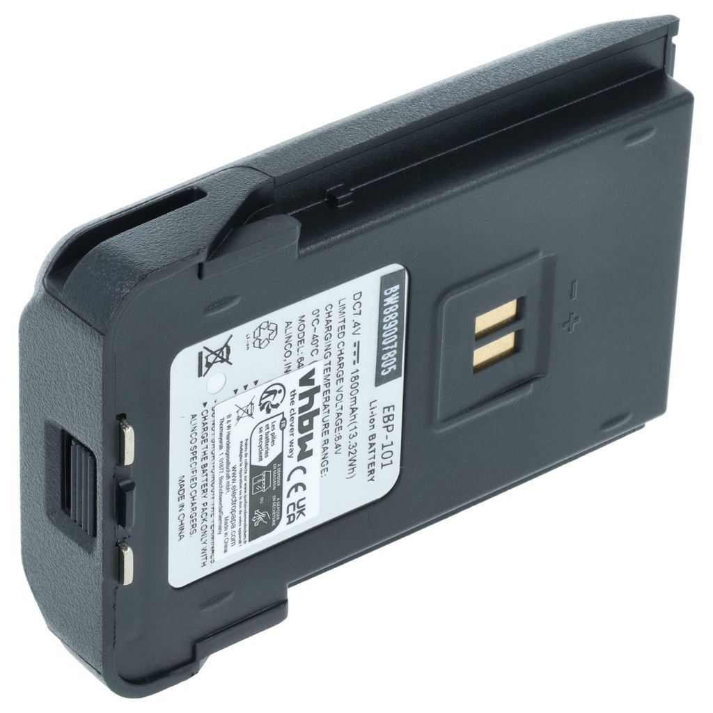 vhbw Akku Ersatz für Alinco EBP-101 für Funkgerät, Walkie Talkie (1800 mAh, 7,4 V, Li-Ion)