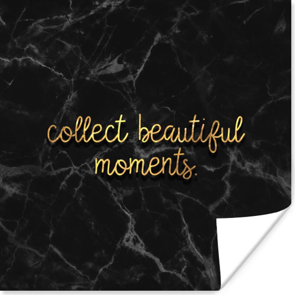 MuchoWow Poster Zitate - Sprichwörter - Gold - Marmor 100x100 cm - Babyzimmer
