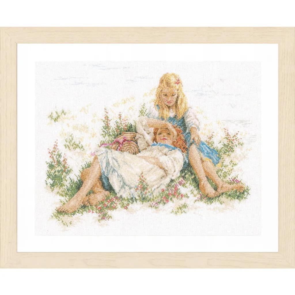 Kit Point de Croix Lanarte Temps d'été Grand Format 47x35cm avec Fils
