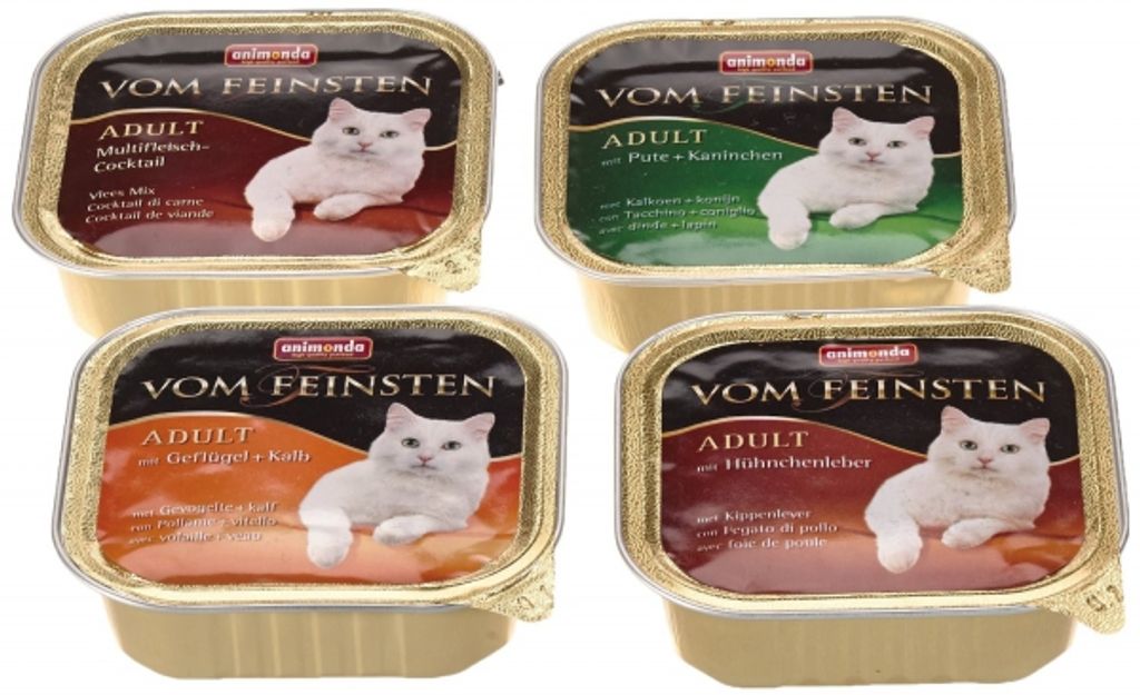 animonda vom Feinsten Adult - Fleisch Vielfalt mit Geflügel - 32 x 100 g nasses Katzenfutter in Schälchen