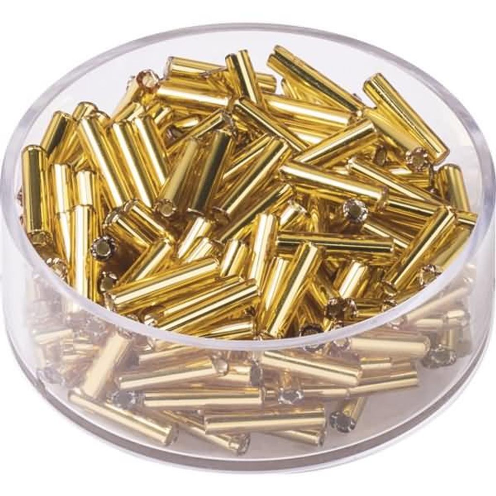 KNORR PRANDELL Böhmische Rocailles Stäbchen 9 x 2 mm Glas goldfarben