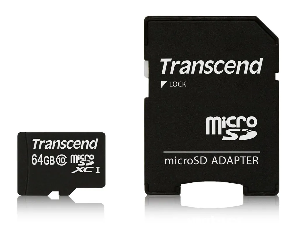 Carte micro SD 64 Go Transcend Class 10 Premium avec adaptateur SD - 5
