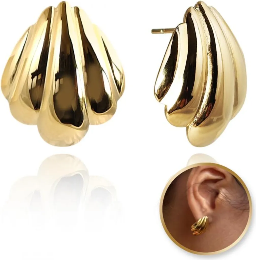 Orecchini Conchiglia Oro 14k Acciaio Inox | Flamenco Mystique Chic