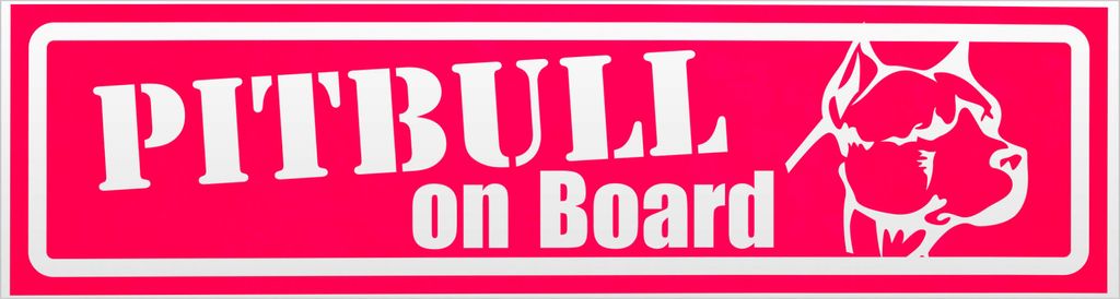 Kiwistar Pitbull on Board invertiert Magnetschild Schild magnetisch - 60cm Neonpink - Magnetfolie für Auto PKW Kfz