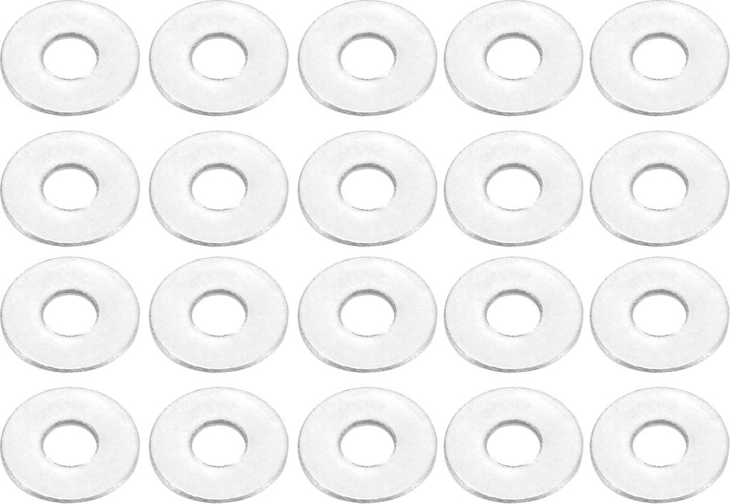 Universelle Unterlegscheibe, 4mm ID 12mm OD 0,8mm Dicke, langlebig, Edelstahl, Silberton, 20 Stück