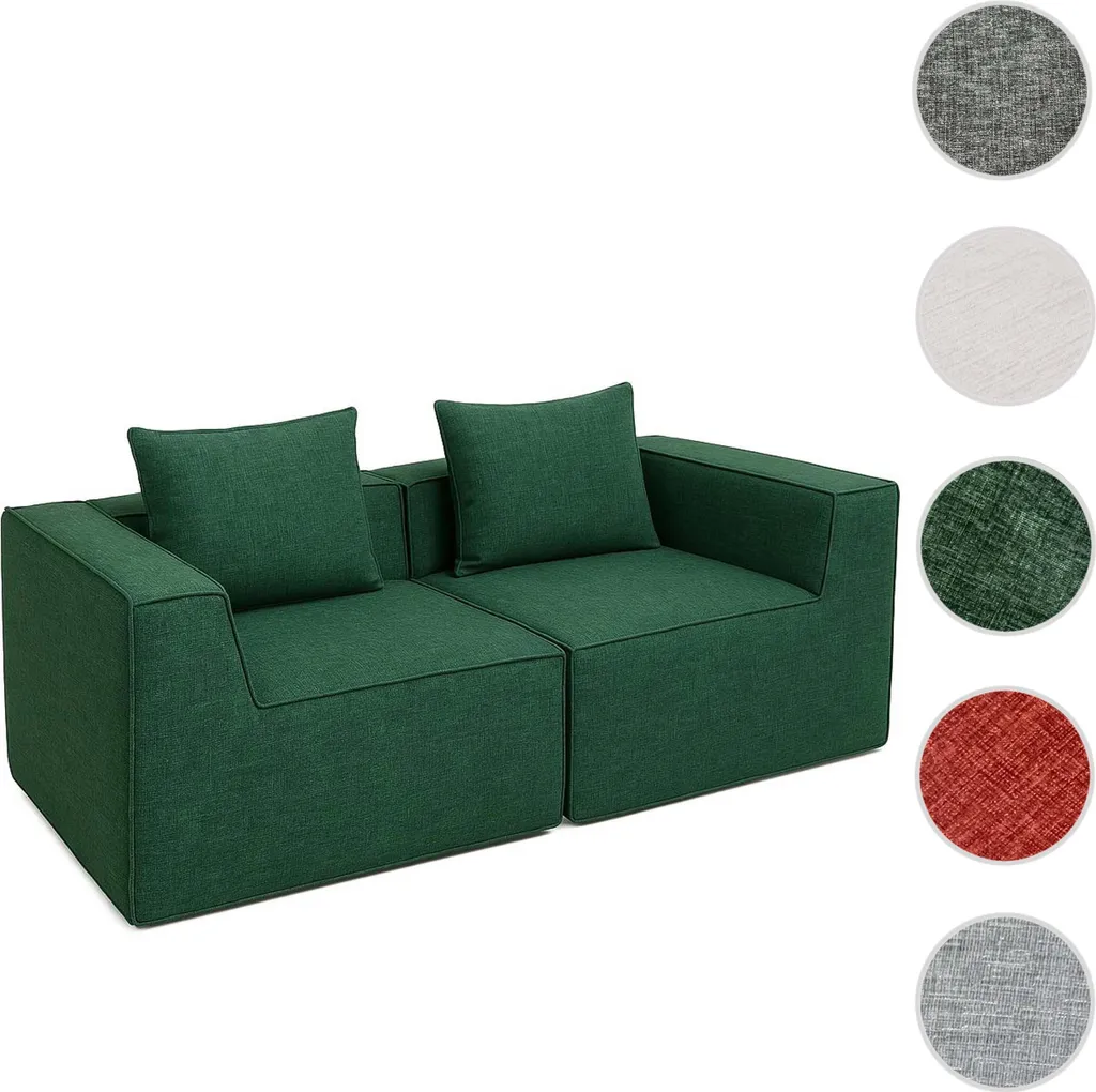 Canapé modulable 2 places vert idéal pour optimiser un petit salon - 8