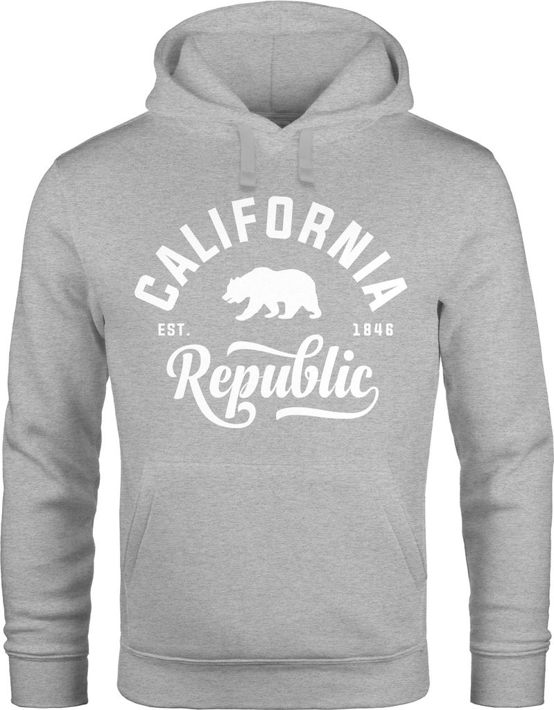 Hoodie Herren California Republic Kapuzen-Pullover Männer Neverless grau L