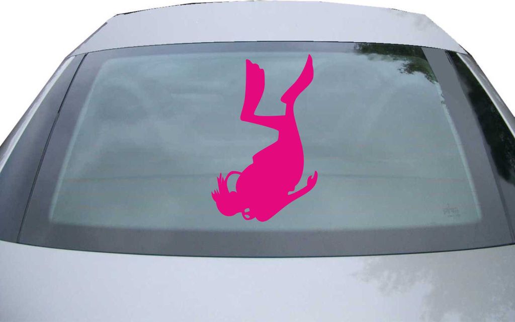 Indigos UG - Aufkleber Heckscheibe & Motorklappe DE2391 - pink - 600x378 mm - Taucher im Meer - Auto Scheiben Fenster Heckklappe Tuning Racing JDM ...