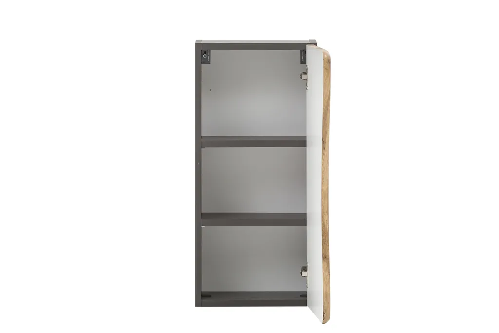 Armoire murale Kaprun en MDF graphite avec étagères de rangement