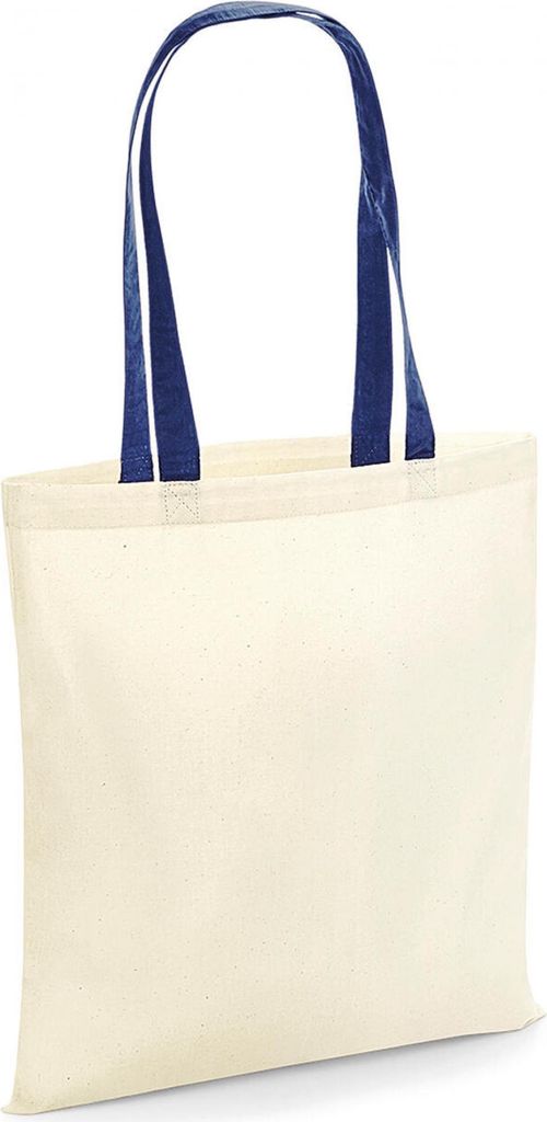 Westford Mill W101C | Bag for Life - Contrast Handles 38 x 42 cm - Farbe: Natural/French Navy - Größe: One Size