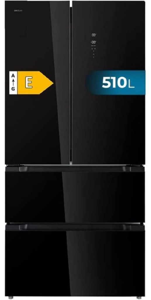 Cecotec Bolero CoolMarket FD 510 Glass E, Freistehend, French door, Schwarz, Berührung, An Tür, 510 l