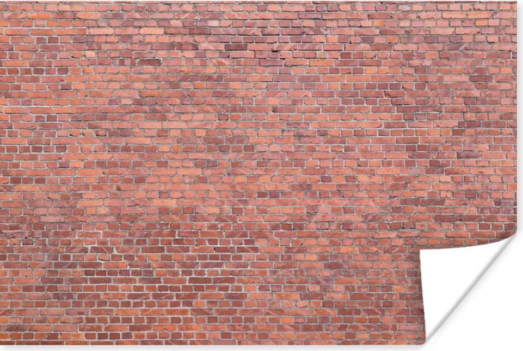 MuchoWow Poster Backstein - Rot - Wand 180x120 cm - Fotoplakat