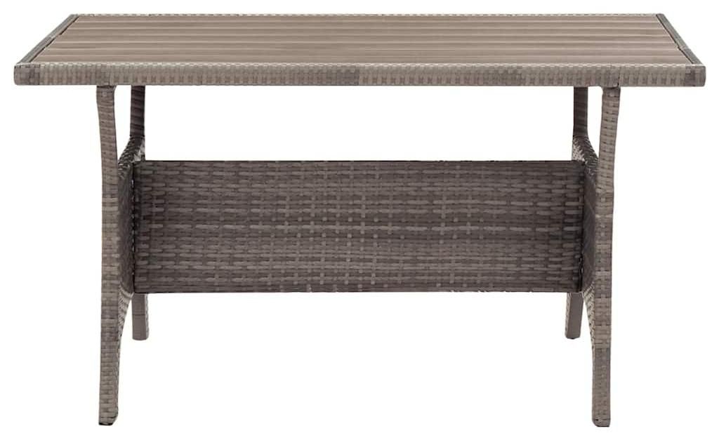 vidaXL Gartentisch Grau 120x70x66 cm Poly Rattan Produktbild 
