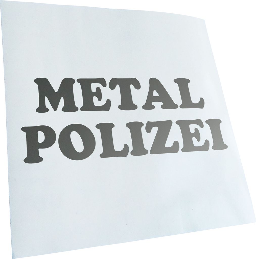 Kiwistar - Autoaufkleber - Metal Polizei Heavy Hard Rock Heckscheibenaufkleber - Aufkleber für Auto Kfz Fahrrad, LKW, Truck Mofa