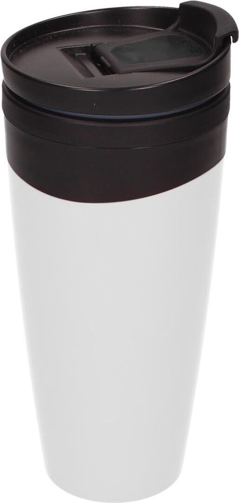 Isolierbecher "Gusto" 350 ml - Germany Thermobecher To-Go aus doppelwandigem Kunststoff - BPA-freier Mehrweg Kaffeebecher mit Deckel - Weiß