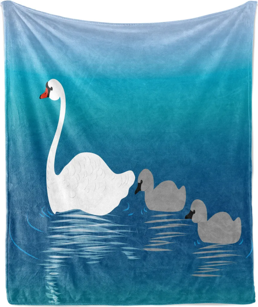 ABAKUHAUS Coperta Pile Flanella Cigno 175x230cm | Plaid Morbido Letto