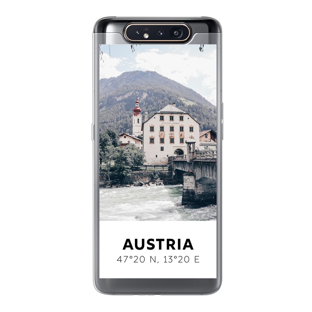 MuchoWow Handyhülle Schutzhülle Hülle für Samsung Galaxy A80 Österreich - Wasser - Alpen Silikon Softcase Handy Hülle - Schutzdeckel