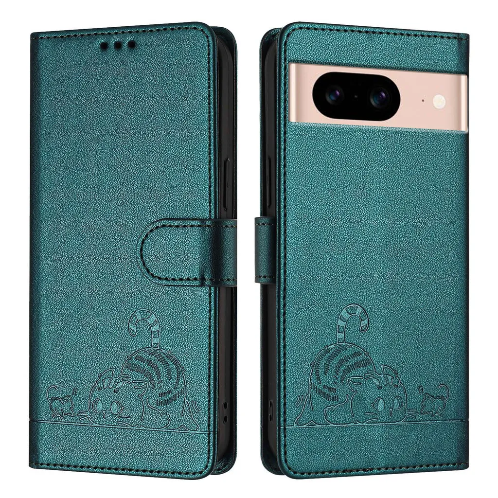 FMPCUON Custodia Portafoglio Per Google Pixel 8A Con Chiusura Magnetica - Cover Flip In Pelle Con Slot Carte E Supporto, Viola - 2