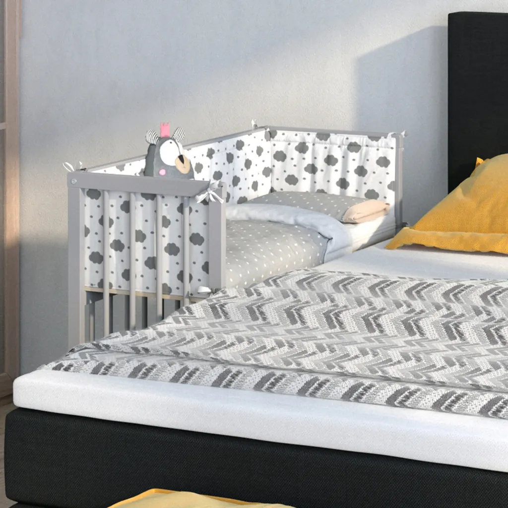 Lit d'appoint pour cododo Vitalispa Sophie gris idéal chambre parent
