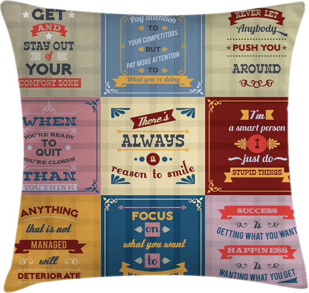 ABAKUHAUS Zitat Kissenbezug, Motivierende Sammlung, Waschbar mit Reißverschluss Kissenhülle mit Farbfesten Klaren Farben Beidseitiger Druck, 40 x...