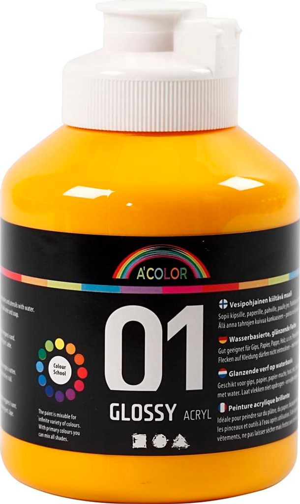Creativ Company Acrylfarbe glänzend, gelb, 500 ml 1 Flasche