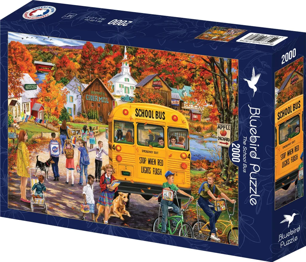 Puzzle 2000 pièces haute qualité The School Bus - Découpe précise - 2
