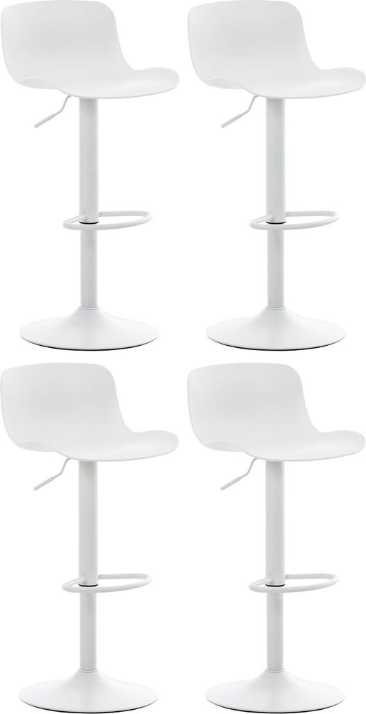CLP 4er Set Barhocker Almada drehbar und höhenverstellbar Farbe weiß