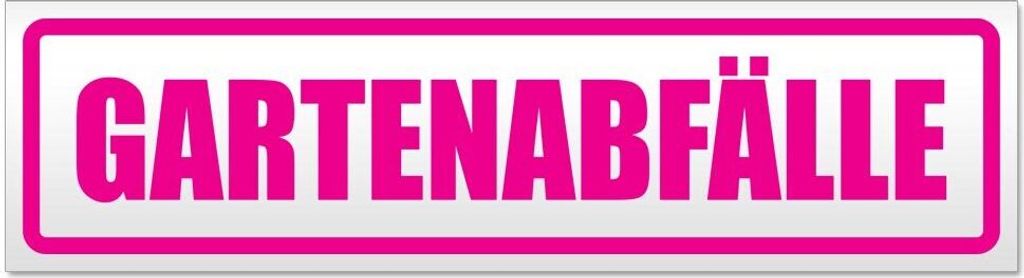 Kiwistar Gartenabfälle Magnetschild Schild magnetisch - 20cm Pink - Magnetfolie für Auto PKW Kfz