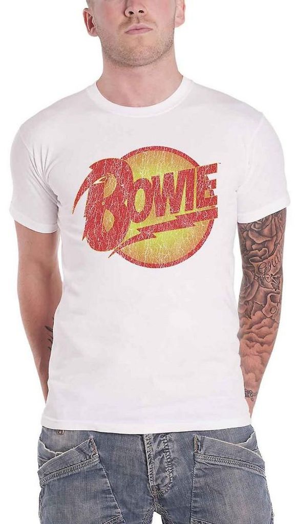 David Bowie - "Diamond Dogs" T-Shirt Logo für Herren/Damen Uni RO794 (M) (Weiß)