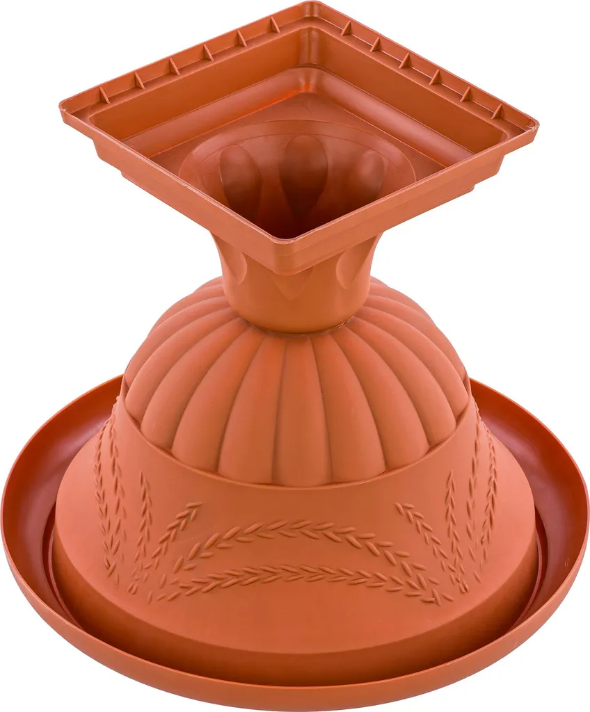 Pot de fleurs Ø 47 cm pour terrasse avec support surélevé terre cuite - 3