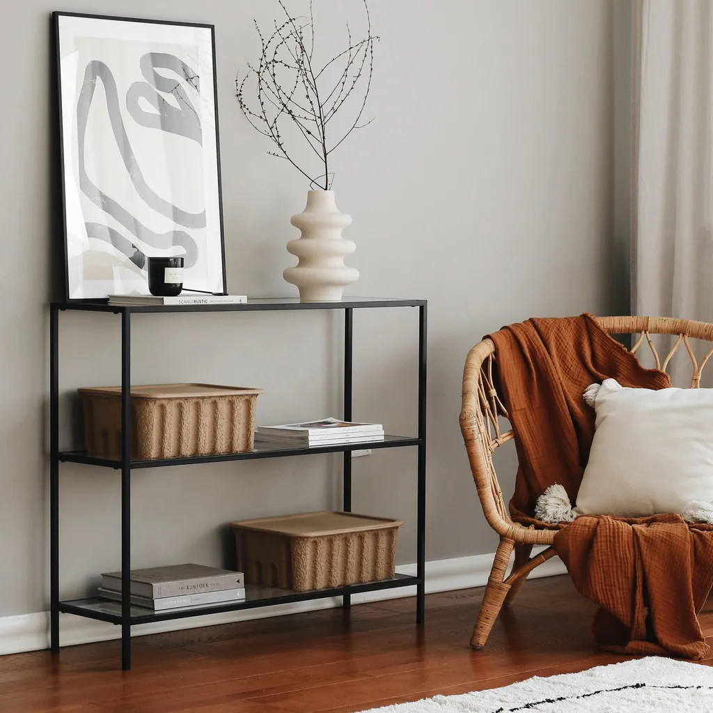 Commode Anti-Rayures en Verre Noir Skye Decor - Rangement Durable 100cm
