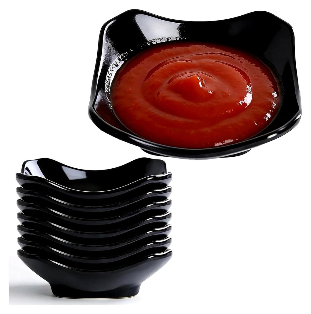 Set von 8 Dipschalen – Runde kleine Schalen für Dips (9,1x9,1x2,7 cm), geeignet für Saucen, Dips, Sushi, Charcuterie-Boards und Feiern