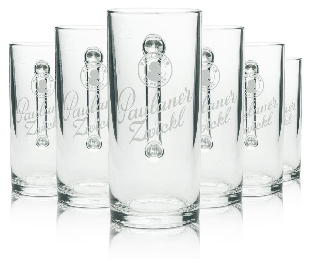 6x Paulaner Bier Glas Krug Bierseidel Humpen 0,3l Zwickl Produktbild 
